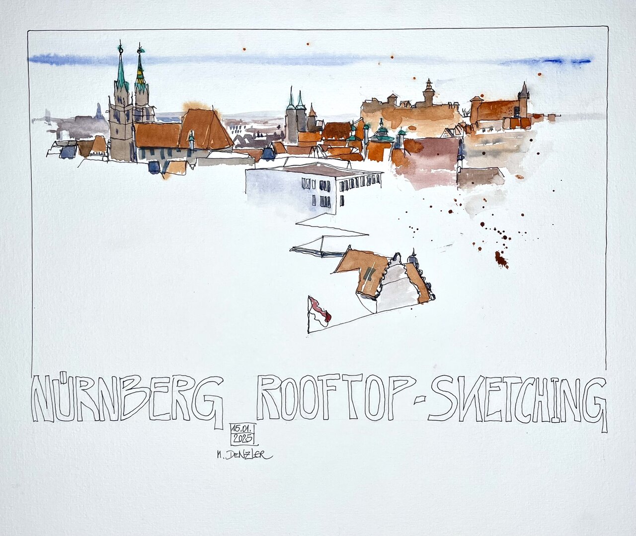 Nürnberger Dächerlandschaft - Authentische Momentaufnahme einer lebendigen Stadtsilhouette